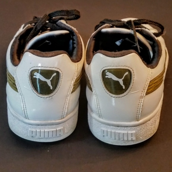 Puma BASKET White/Metallic Mens Sneakers size 11 - Picture 3 of 5